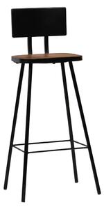 Barové jídelní židle 2 ks - masivní recyklované dřevo | tmavě hnědé
