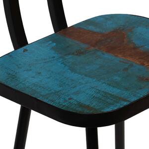 Barové jídelní židle 4 ks - masivní recyklované dřevo | vícebarevné