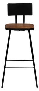 Barové jídelní židle 2 ks - masivní recyklované dřevo | tmavě hnědé