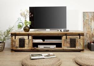 IRON TV stolek 180x55 cm, mango, přírodní