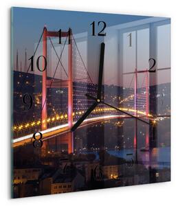 Skleněné hodiny na stěnu Most zskc-30x30-00177470