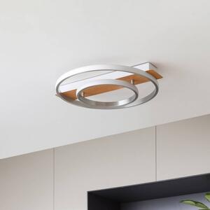 Lindby - Signera LED Stropní Lampa Silver/White/Light WoodLindby - Lampemesteren
