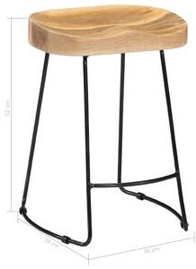 Barové stoličky Gavin 2 ks - masivní mangovník | 46x38x52 cm