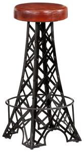 Barové stoličky Eiffel 2 ks - pravá kůže | 40x40x76 cm