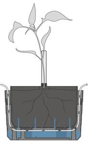 Plastia Samozavlažovací závěsný květináč Berberis šedomodrá + bílá, pr. 26 cm