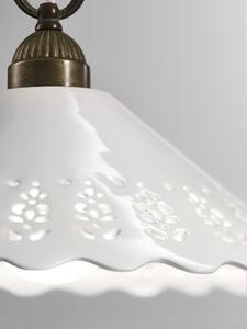Il Fanale 065.19.OC Fior di Pizzo, nástěnné svítidlo v rustikálním stylu z antické mosazi a keramiky, 1x46W E27, výška 26cm