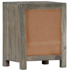 Noční stolek - masivní mangovníkové dřevo - šedý | 40x30x50 cm