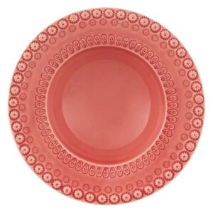 Bordallo Pinheiro Sada polévkových talířů Fantasy 4 kusů, růžová, kamenina, 21 cm