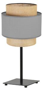 Stolní lampa Boho, 1x jutové/šedé textilní stínítko