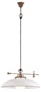 Il Fanale 080.10.OV Country, rustikální závěsné svítidlo z mosazi a benátského skla, 1x15W LED E27, prům. 49cm