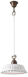Il Fanale 061.08.OC Anita, rustikální závěsné svítidlo z antické mosazi a keramiky, 1x46W E27, prům. 32cm