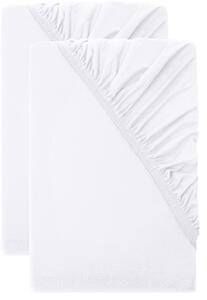 Livarno® Sada žerzejových napínacích prostěradel, 90–100 x 200 cm, 2dílná, bílá (800013810)
