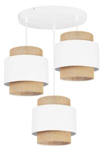 Závěsné svítidlo Boho, 3x jutové/bílé textilní stínítko, o