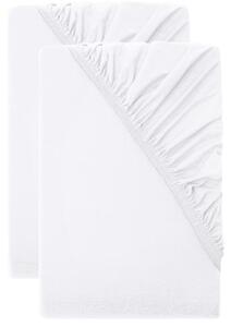 Livarno® Sada žerzejových napínacích prostěradel, 90–100 x 200 cm, 2dílná, bílá (800013810)