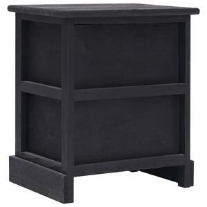 Noční stolek - dřevo pavlovnie - černý | 38x28x45 cm
