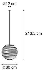 Retro závěsná lampa bílá 60 cm - Lina Ball 60