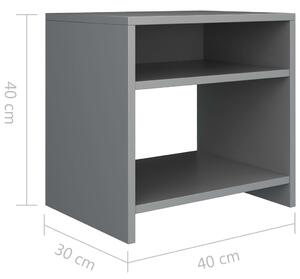 Noční stolky 2 ks - dřevotříska - šedé | 40x30x40 cm