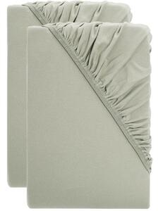 Livarno® Sada žerzejových napínacích prostěradel, 90–100 x 200 cm, 2dílná, zelená (800013813)