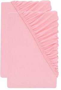 Livarno® Sada žerzejových napínacích prostěradel, 90–100 x 200 cm, 2dílná, světle růžová (800013803)
