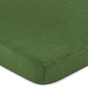 Jersey prostěradlo olivově zelená, 160 x 200 cm