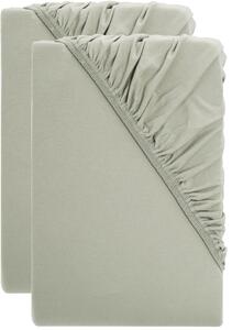Livarno® Sada žerzejových napínacích prostěradel, 90–100 x 200 cm, 2dílná, zelená (800013813)