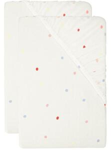 Livarno® Sada žerzejových napínacích prostěradel, 90–100 x 200 cm, 2dílná, puntíky (800013824)