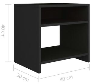 Noční stolky 2 ks - dřevotříska - černé | 40x30x40 cm