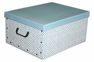 Compactor Skládací úložná krabice - karton box Compactor Nordic 50 x 40 x 25 cm, světle modá