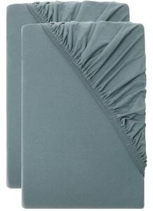 Livarno® Sada žerzejových napínacích prostěradel, 90–100 x 200 cm, 2dílná, tmavě zelená (800013811)