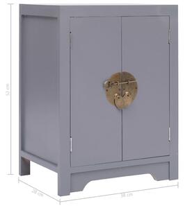 Noční stolek - dřevo pavlovnie - šedý | 38x28x52 cm