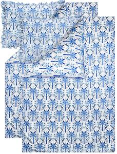 Livarno® Sada ložního povlečení z mikrovláknitého saténu, 140 x 200 cm, 70 x 90 cm, 2dílná, palmy (800013808)