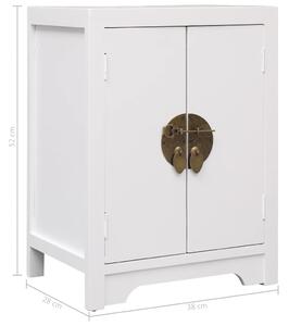 Noční stolek - dřevo pavlovnie - bílý | 38x28x52 cm