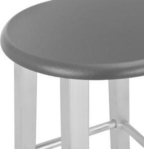 Barové stoličky 2 ks - MDF | stříbrné