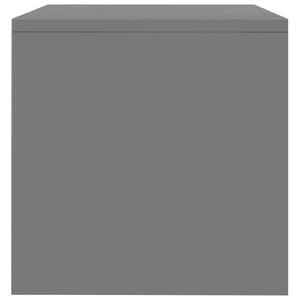Noční stolek - dřevotříska - šedý s vysokým leskem | 40x30x30 cm
