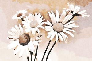 DIMEX | Vliesová fototapeta Hnědé květy MS-5-1305 | 375 x 250 cm| bílá, krémová, hnědá
