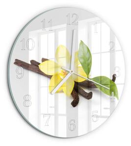 Skleněné hodiny na stěnu Vanilková orchidej zsob-fi30-00087184