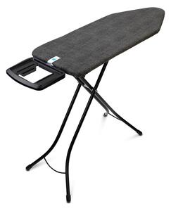 Brabantia žehlicí prkno C, 124x45cm, pevná odkládací plocha pro žehličky, černý rám 25mm, Denim Black
