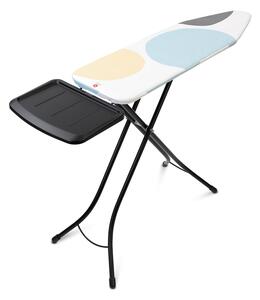 Brabantia žehlicí prkno B,124x38cm,pevný držák pro parní jednotku,černý rám 25mm, PerfectFlow, Spring Bubbles