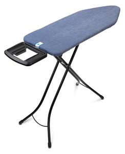 Brabantia žehlicí prkno C, 124x45cm, pevná odkládací plocha pro žehličky, černý rám 25mm, Denim Blue