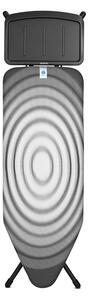 Brabantia žehlicí prkno C 124x45cm, pevný držák pro parní jednotku, černý rám 25mm, Titan Oval