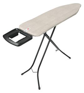Brabantia žehlicí prkno B 124x38 cm, černý rám, pevná odkládací plocha, Denim Grey