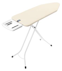 Brabantia žehlicí prkno C, 124x45cm, pevná odkládací plocha pro žehličky, bílý rám 22mm, Ecru