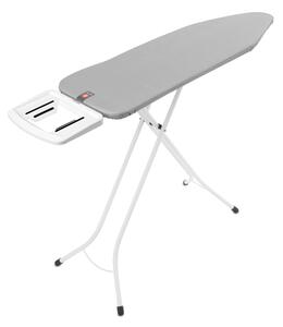 Brabantia žehlicí prkno B, 124x38cm, pevná odkládací plocha pro žehličky, bílý rám 22mm, Metallised