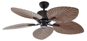 Stropní ventilátor Silvaris, vzhled dřeva, DC, tichý, Ø 132 cm, dálkové Lucande, Silvaris, Dřevo, Obývací pokoj, Plast, Skandinávský