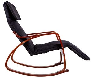 ModernHOME Houpací křeslo chaise lounge, lískový ořech/černá TXRC-03 WALNUT