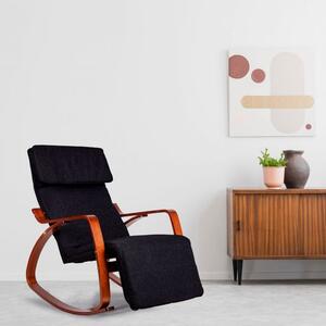 ModernHOME Houpací křeslo chaise lounge, lískový ořech/černá