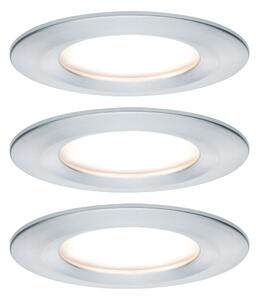 Paulmann 93901 Premium LED Slim Coin Satin, zápustná bodovka 3x6,8W LED 2700K stmívatelná, soustružený hliník, prům. 7,8cm, IP44