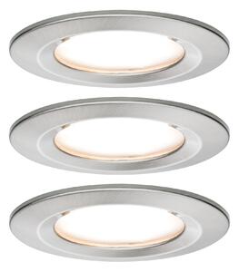 Paulmann 93873 Premium LED Slim Coin Satin, zápustná bodovka 3x6,8W LED 2700K stmívatelná, kartáčovaný kov, prům. 7,8cm, IP44