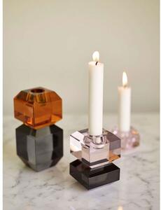 Hübsch - Gem Candlestick Small Smoked/PinkHübsch - Lampemesteren