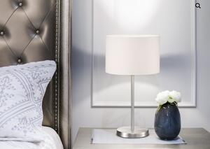 Trio 501100101 Hotel, stolní lampička z bílého textilu, 1x40W E14, výška 32cm